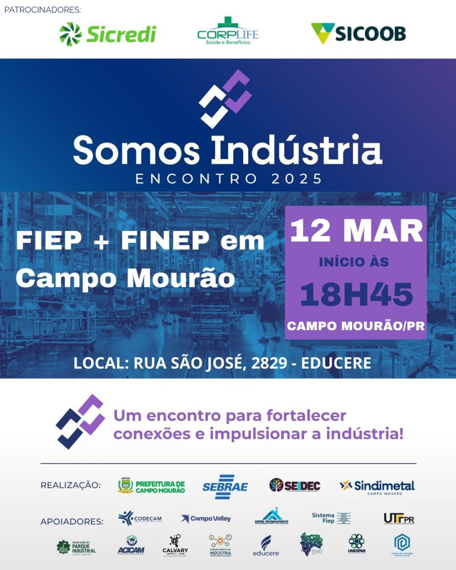 Campo Mourão recebe encontro para apresentar oportunidades de financiamento à inovação para a indústria*