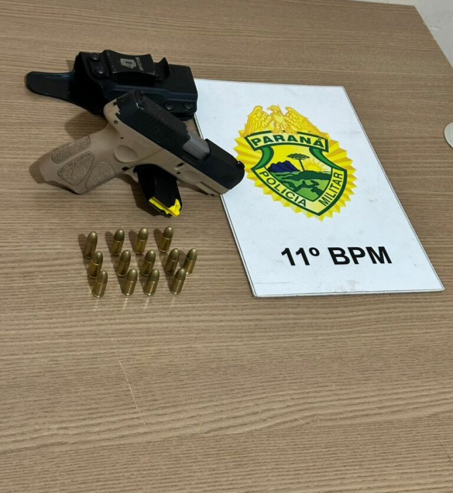 Motorista é encaminhado à delegacia por porte irregular de arma em Campo Mourão